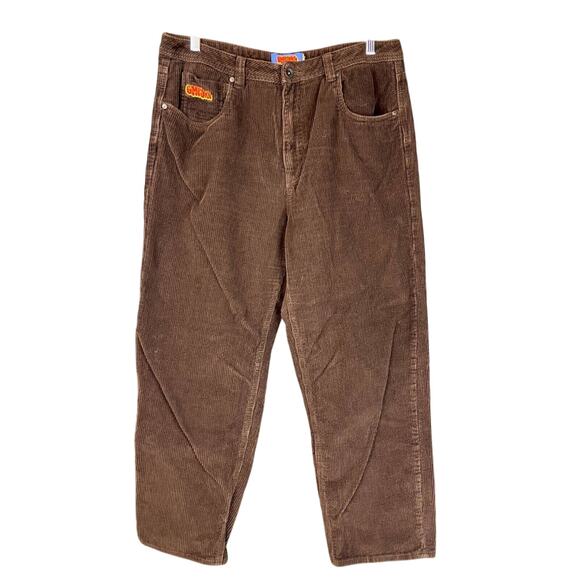 Vintage EMPYRE Corduroy Pants Mens (34x28) Y2K Brown Wide Whale Baggy‎ Grunge - Picture 1 of 8